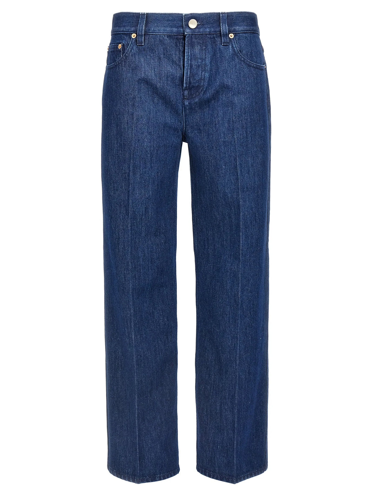 Gucci Blue Cotton Straight-Leg Jeans