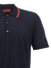 Gucci Blue Wool Polo Shirt - L