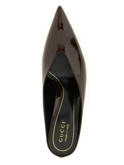 Gucci Bordeaux Calfskin Mid Heel Pumps - EU36/US6