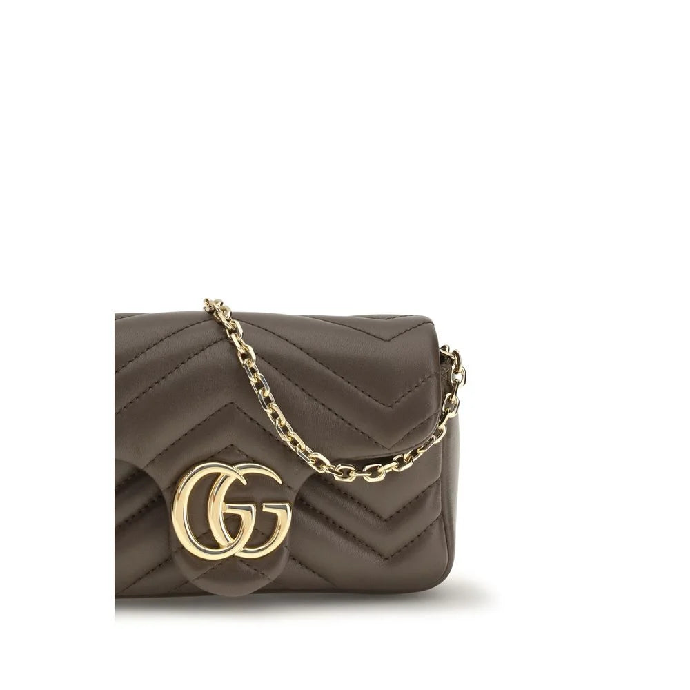 Καφέ τσάντα χειρός από δέρμα μοσχαριού Gucci