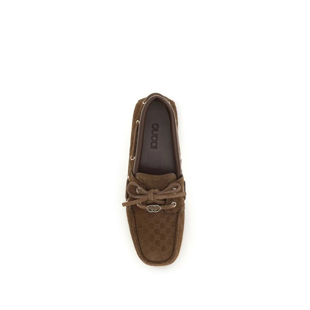 Gucci Καφέ Δερμάτινα Μοκασίνια Bos Taurus
