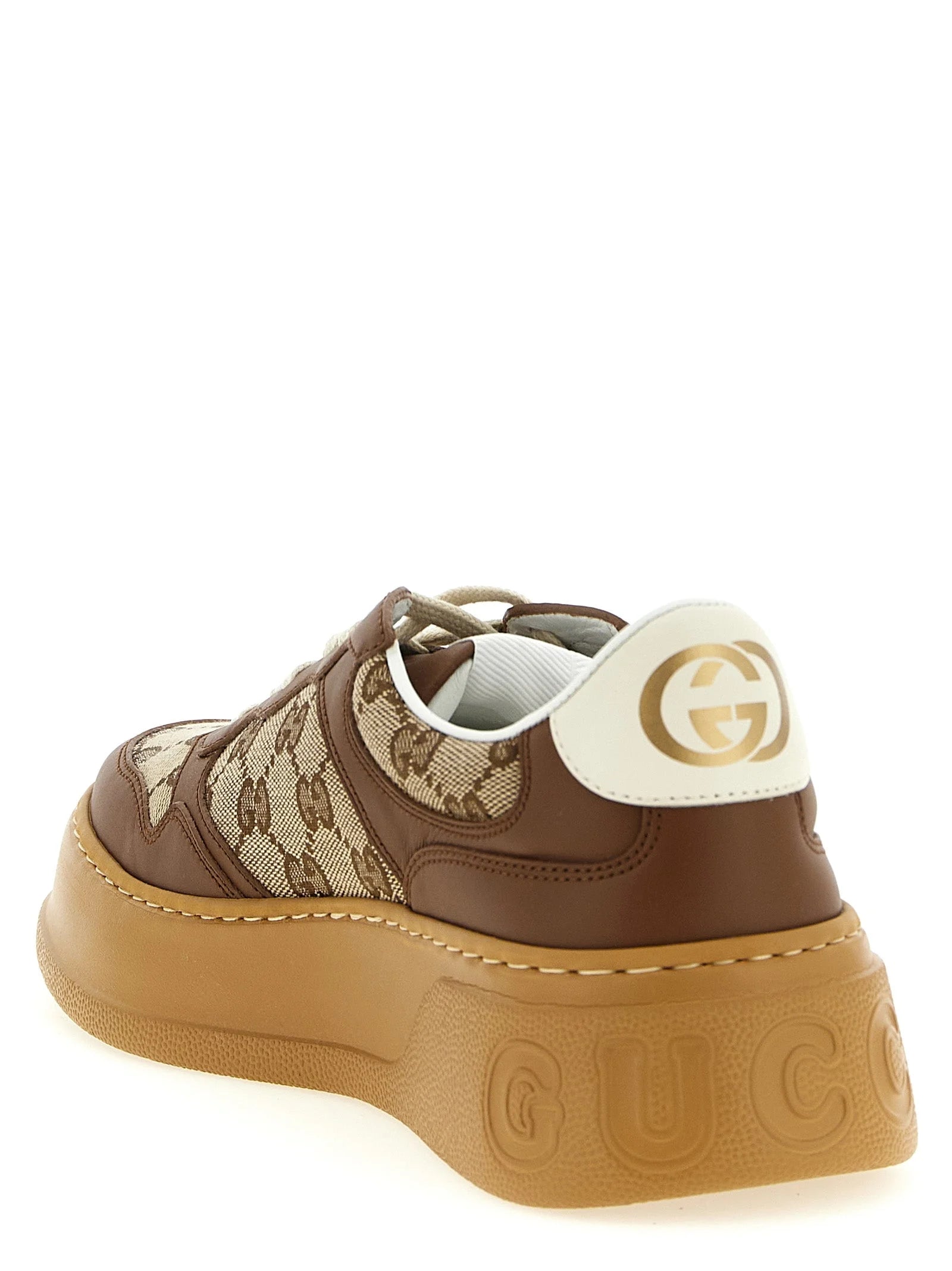 Gucci Brown Calfskin Chunky Sneakers - EU35/US5