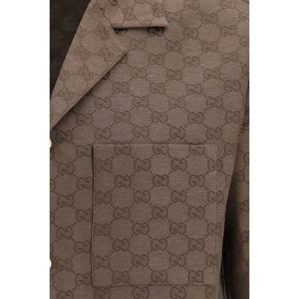 Gucci Brown Linen Shortsleeve Shirt