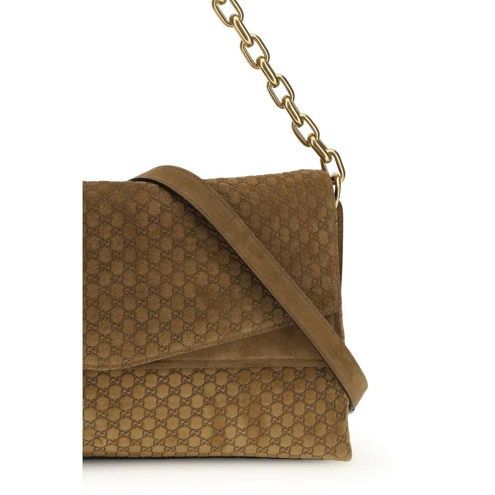 Gucci Hnědá semišová kožená kabelka