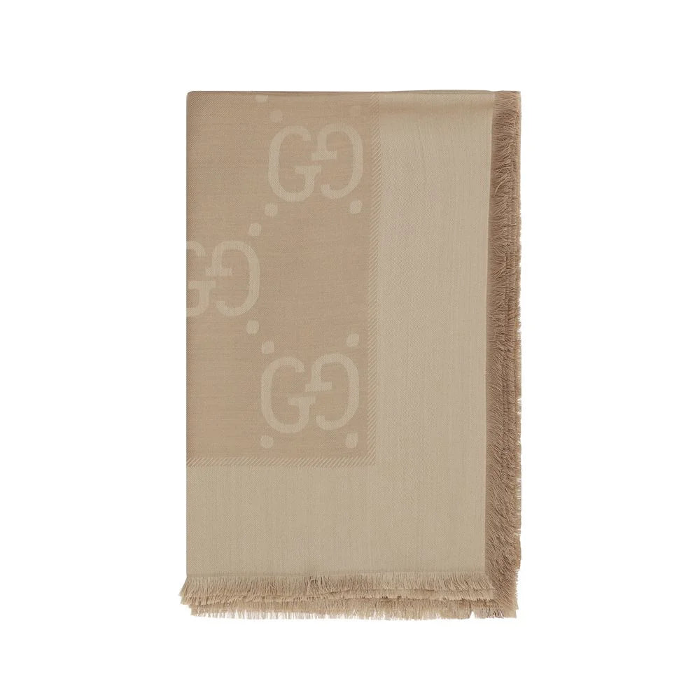 Gucci Brown Wool Oves Aries Foulard