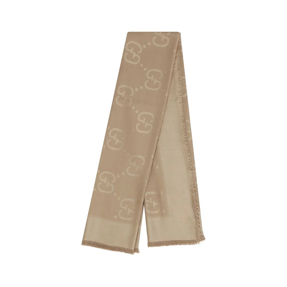 Gucci Brown Wool Scarf - Scarves & Shawls