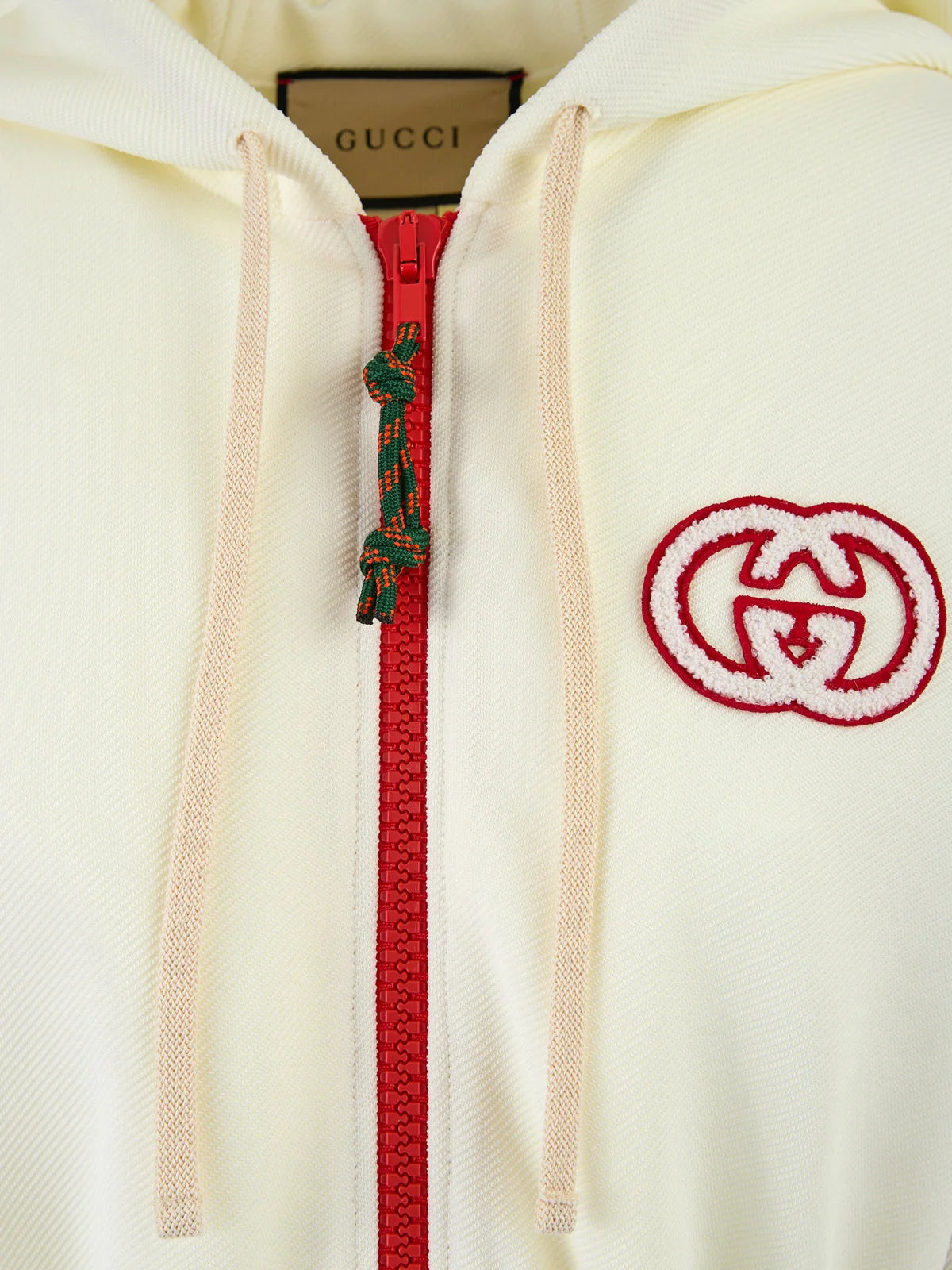 Gucci Cream Polyester Hooded Logo Sweatsuit - 46 | L - Hoodies