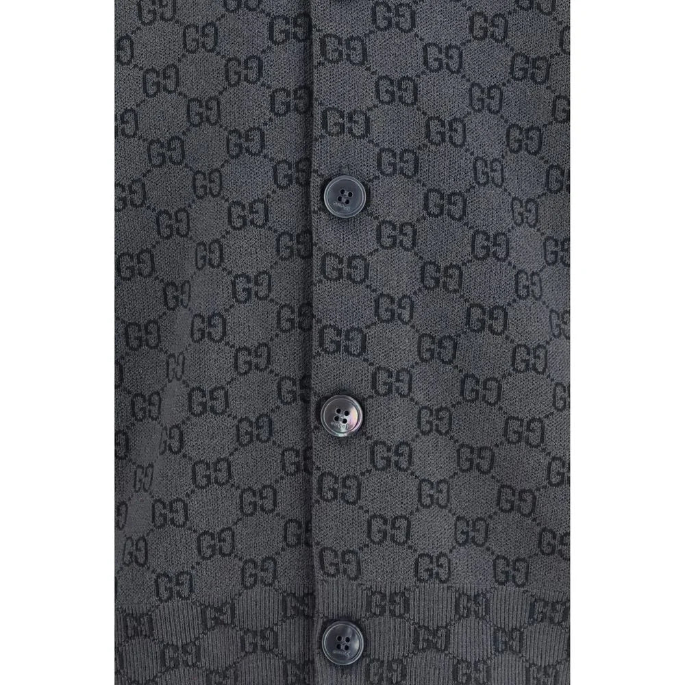 Gucci Gray Wool Oves Aries Cardigan