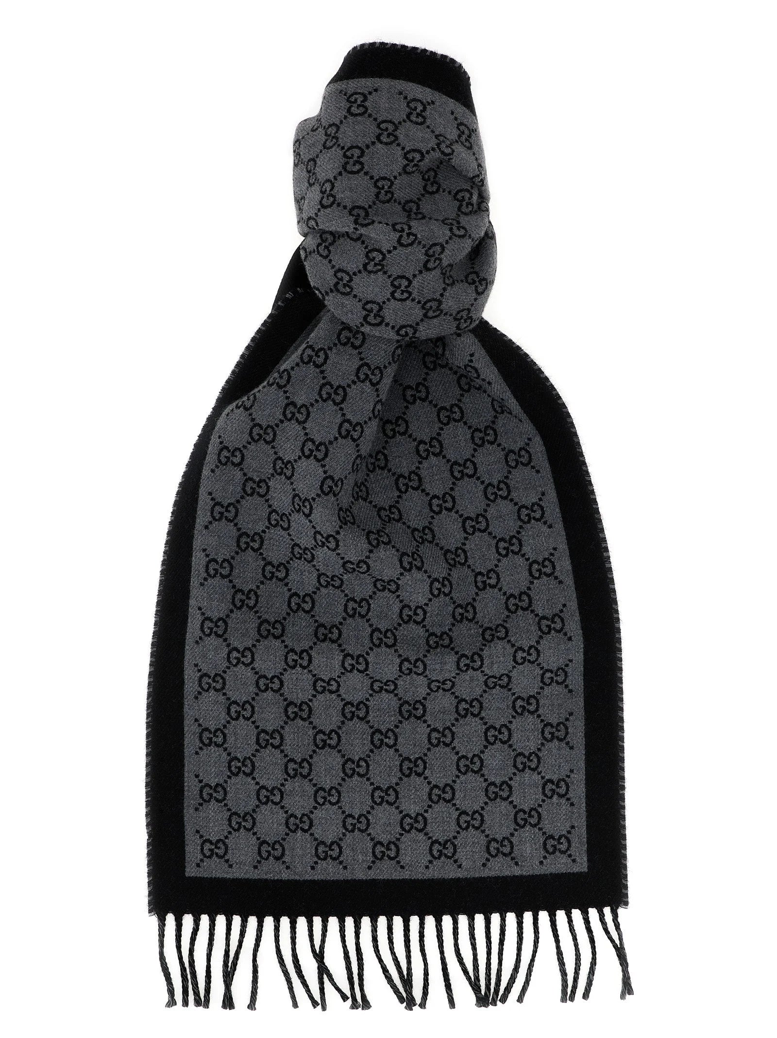 Gucci Gray Wool Scarf