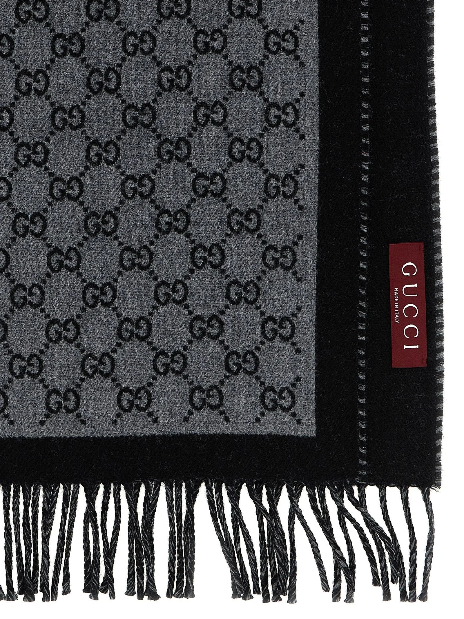 Gucci Gray Wool Scarf
