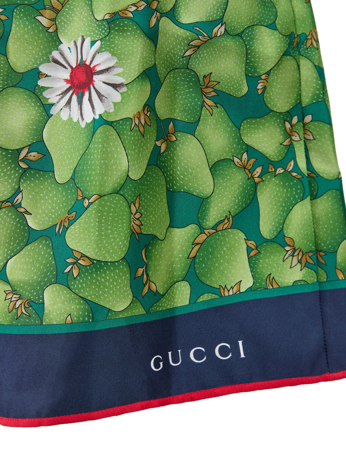 Gucci Green Flower Printed Silk Shorts - Short Trousers