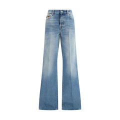 Gucci Light Blue Cotton Flared Jeans
