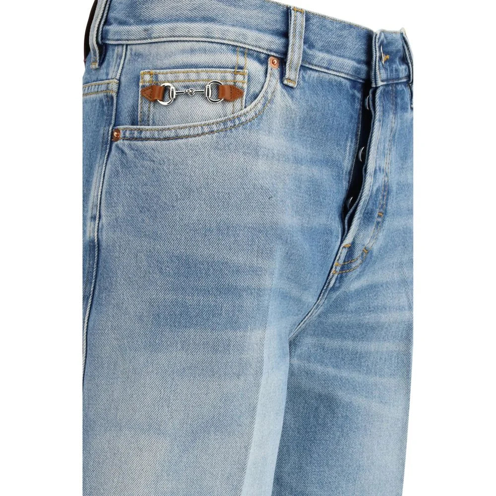 Gucci Hellblaues Baumwoll-Flare-Jeans - W25