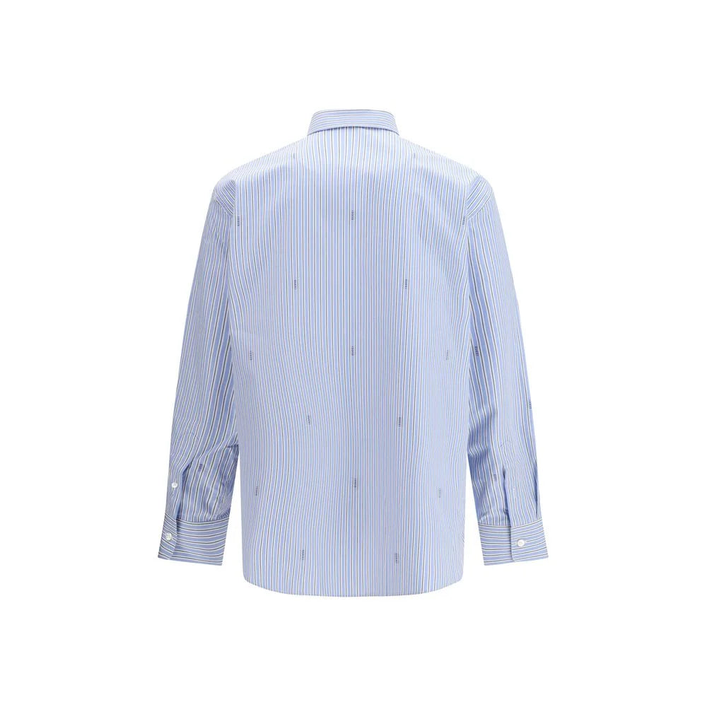 Gucci Light Blue Cotton Pattern Shirt - 15.5