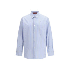 Gucci Light Blue Cotton Pattern Shirt - 15.5