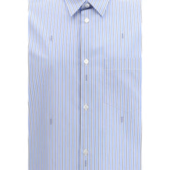 Gucci Light Blue Cotton Pattern Shirt - 15.5