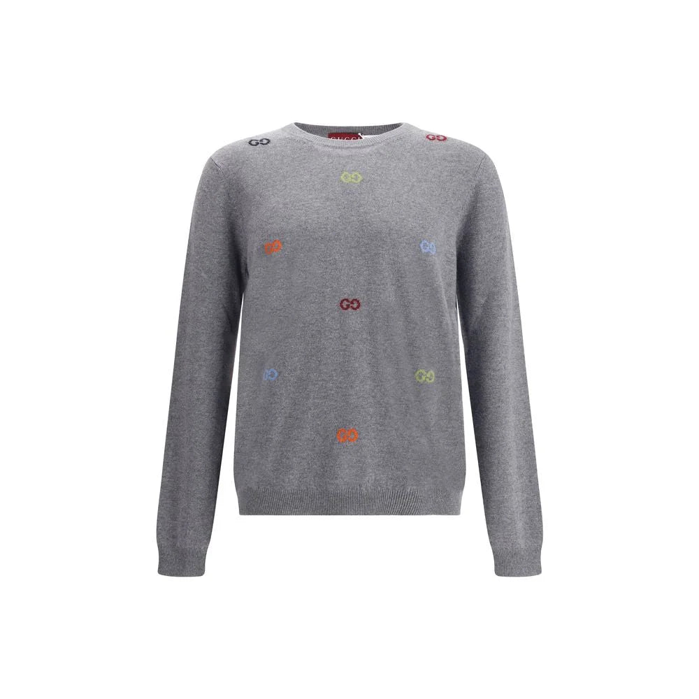 Gucci Multicolor logo cashmere Sweater - M - Sweaters