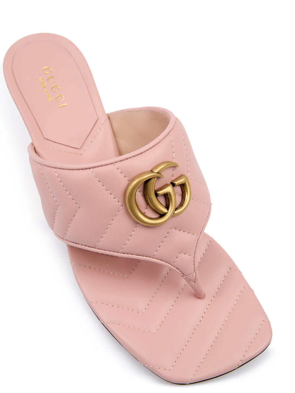 Gucci Mystic Pink Nappa Charlotte Leather Sandals - Sandals