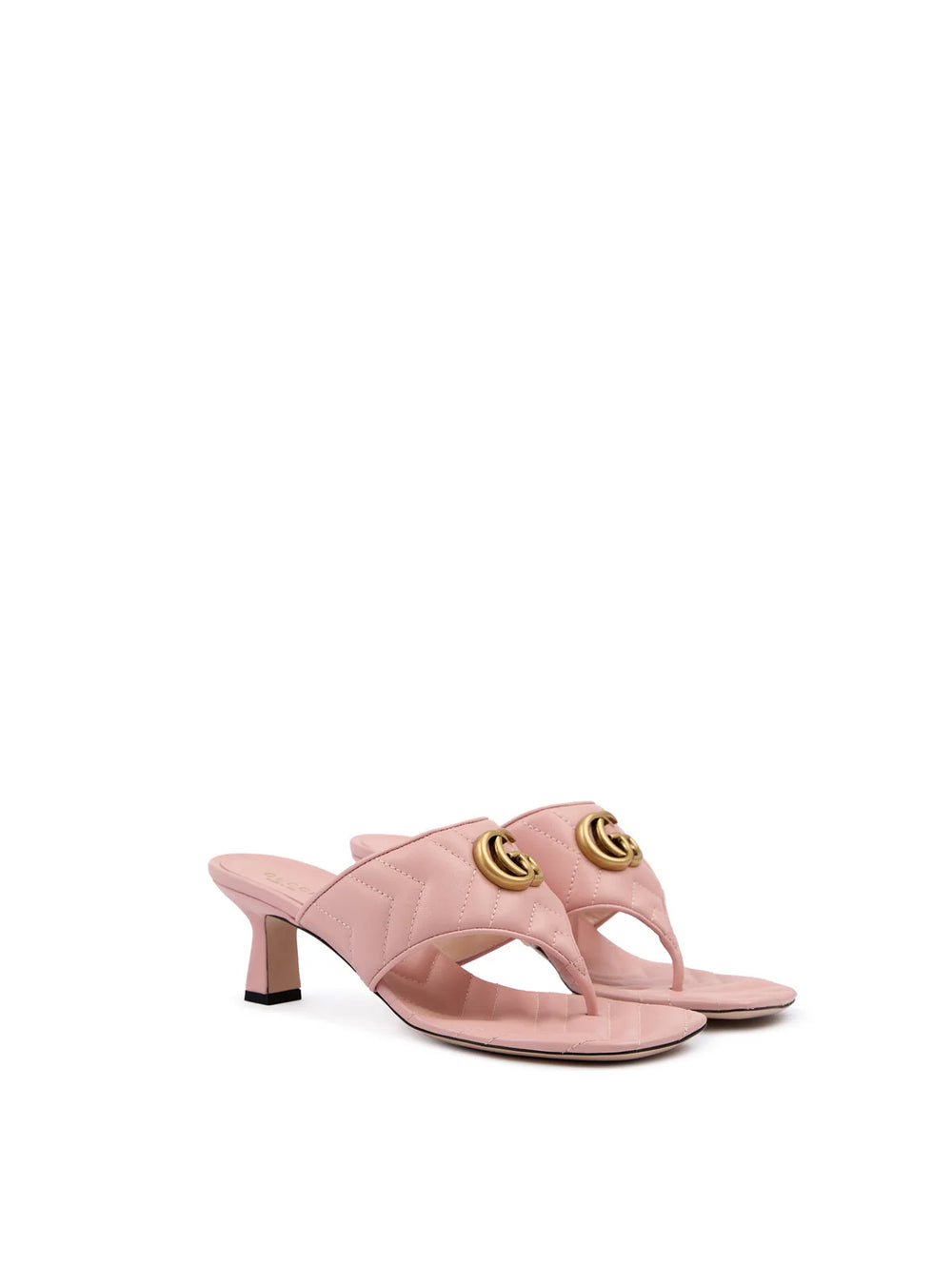 Gucci Mystic Pink Nappa Charlotte Leather Sandals - Sandals