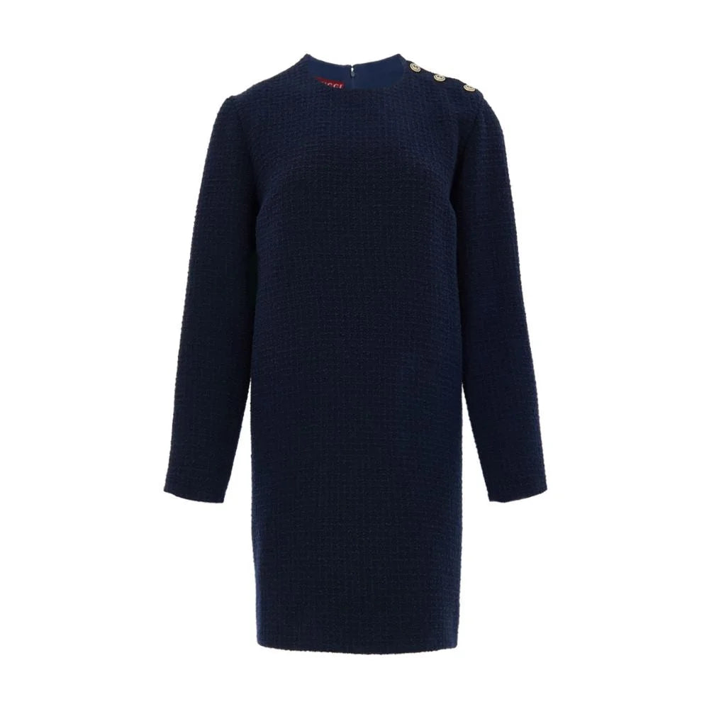 Gucci Navy Blue Wool Short - Dresses