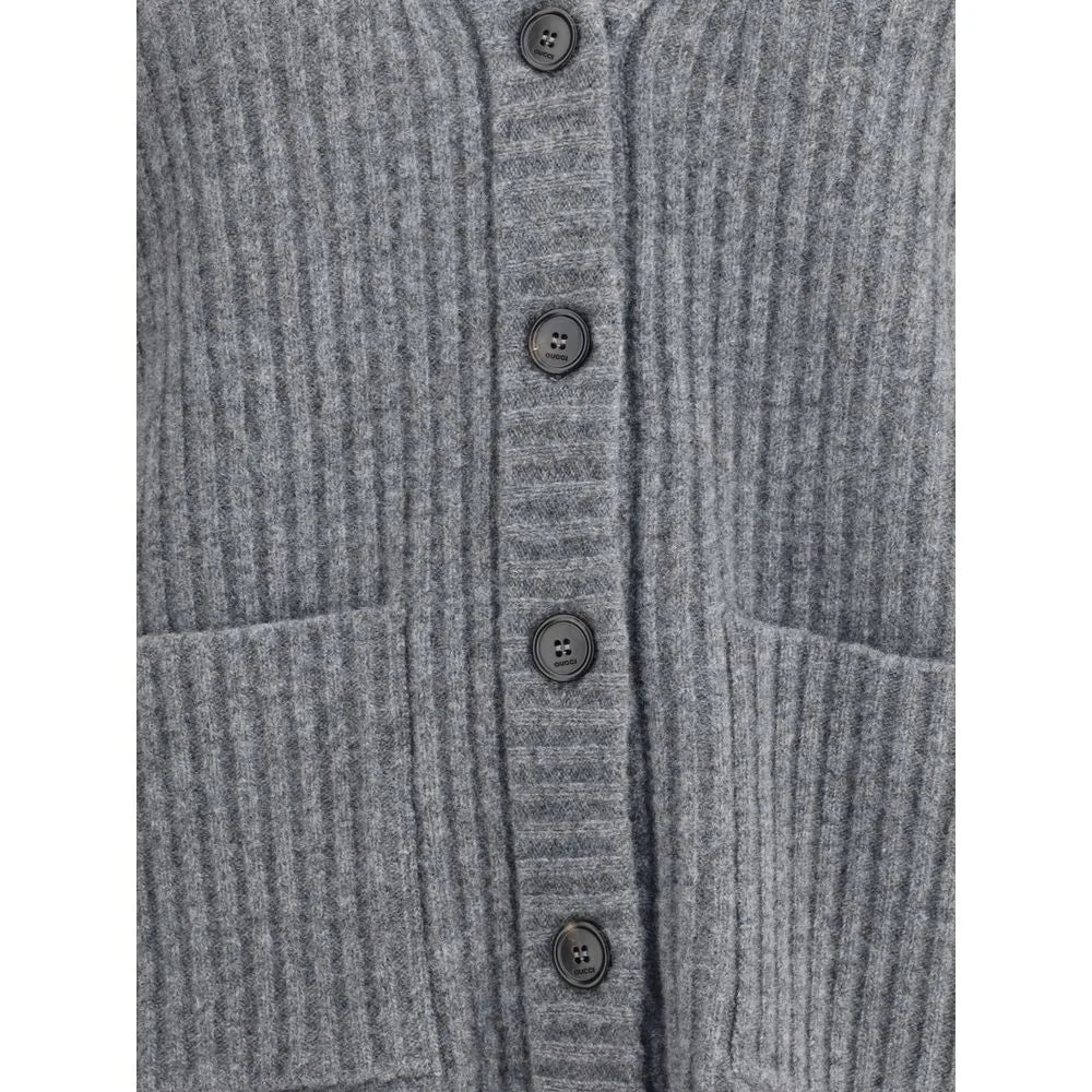 Gucci Ribbed Knit Wool Cardigan - M - Cardigans