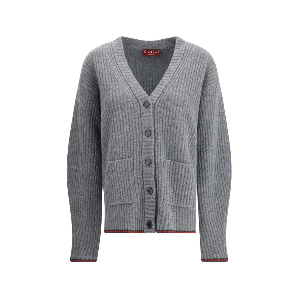 Gucci Ribbed Knit Wool Cardigan - M - Cardigans