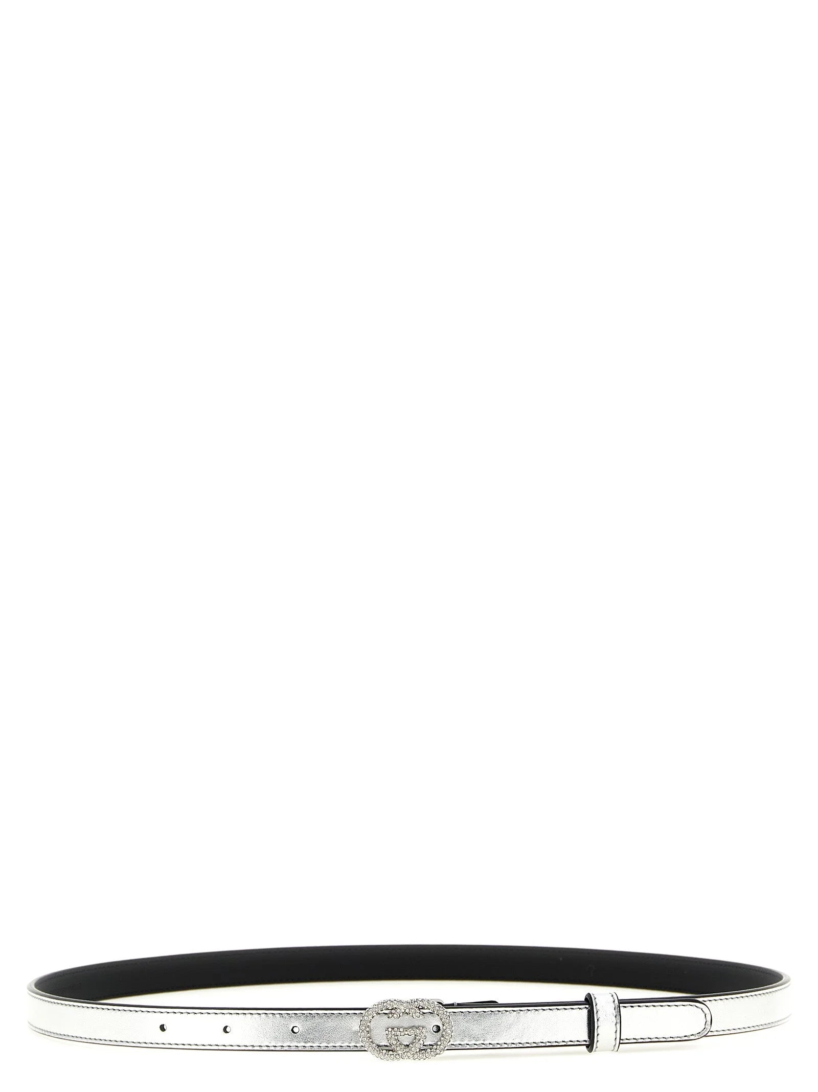 Gucci Silver Calfskin Thin Belt