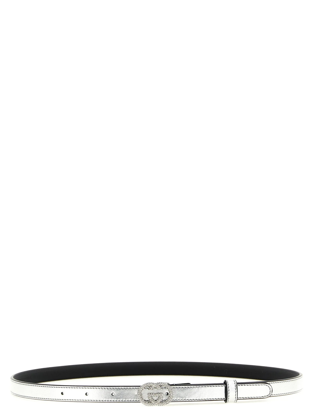Gucci Silver Calfskin Thin Belt