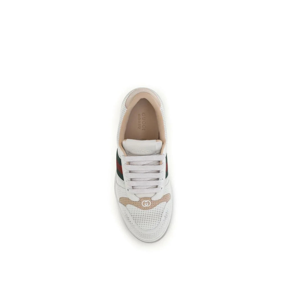 Gucci White Calf Leather Bos Taurus Athletic Sneakers