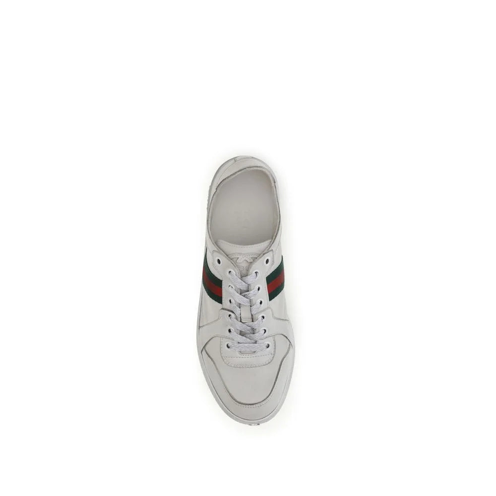 Gucci White Calf Leather Bos Taurus Athletic Sneakers