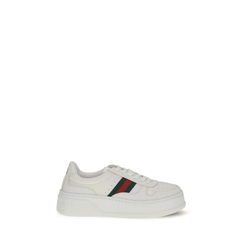 حذاء رياضي Gucci أبيض من جلد العجل بوس تaurus