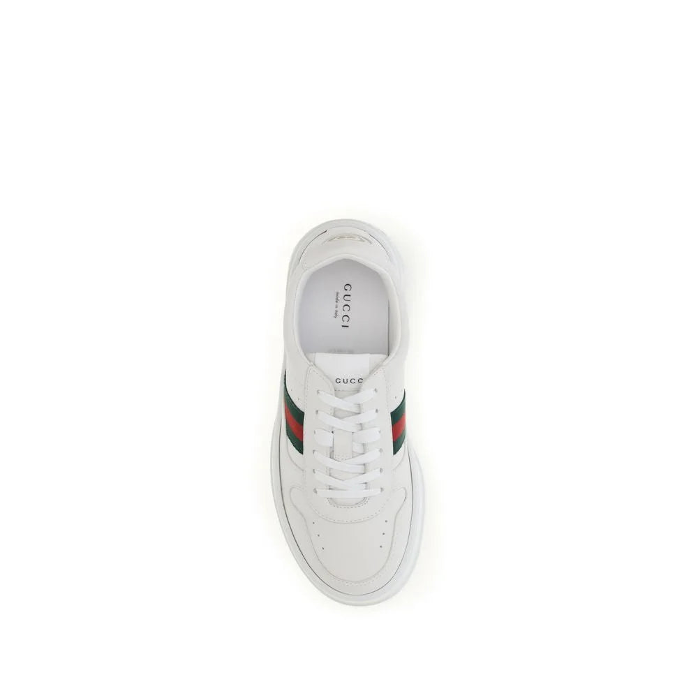 حذاء رياضي Gucci أبيض من جلد العجل بوس تaurus