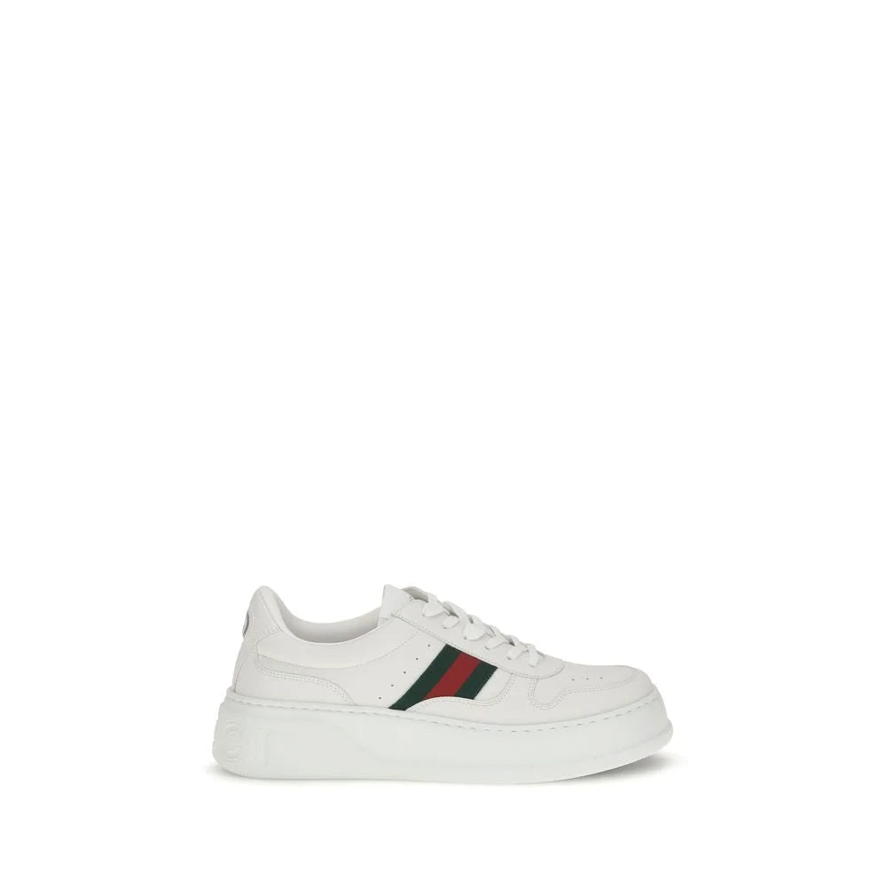 Masywne sneakersy Gucci z cielęcej skóry w kolorze białym