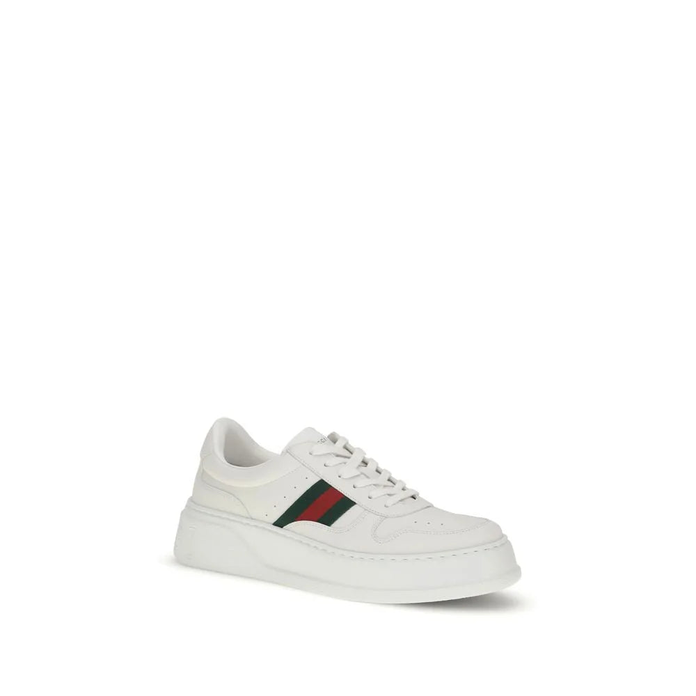Masywne sneakersy Gucci z cielęcej skóry w kolorze białym
