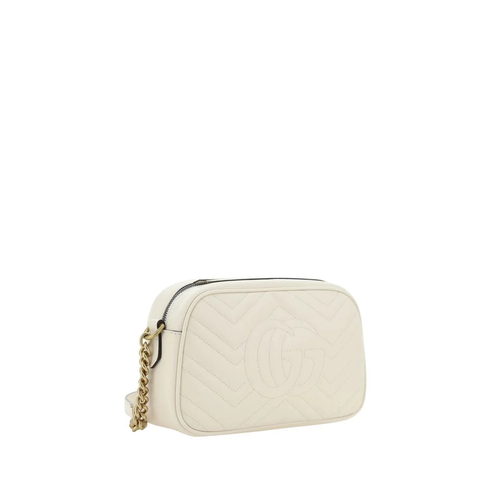 Gucci White Calf Leather Bos Taurus Shoulder Bag
