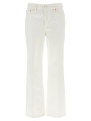 Gucci White Cotton Cropped Jeans - 26