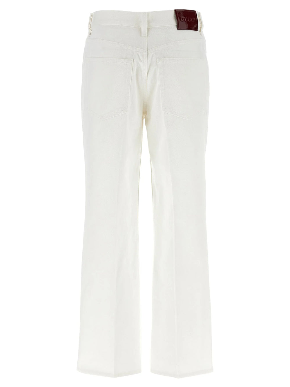 Gucci White Cotton Cropped Jeans - 26