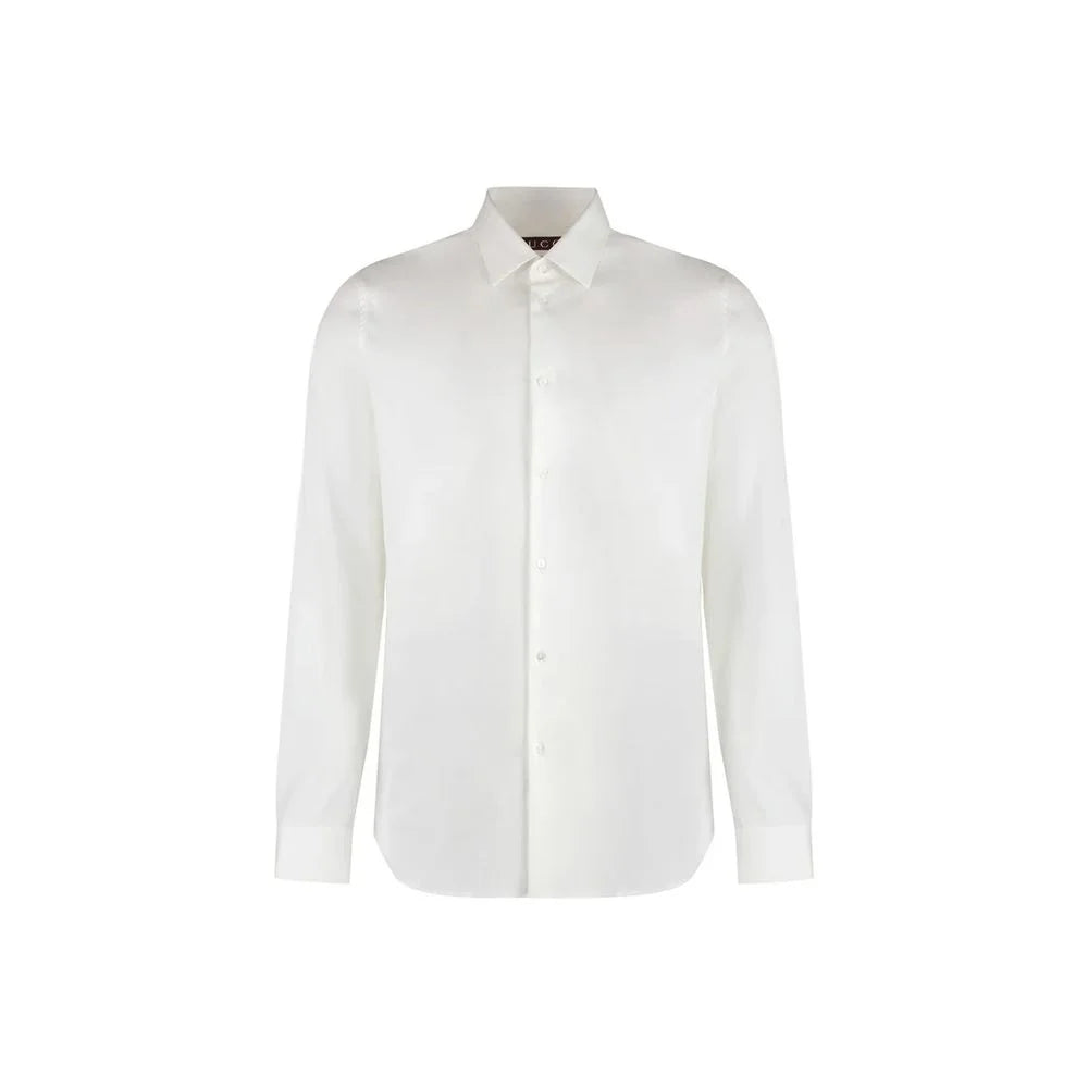 Gucci White Cotton Dress Shirt - 38