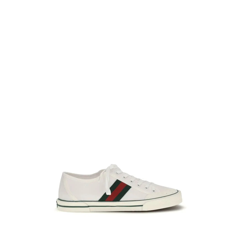Gucci White Cotton Low Top Sneakers - EU40.5/US7.5