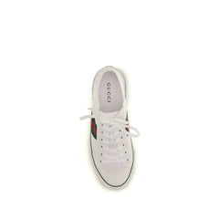 Gucci White Cotton Low Top Sneakers - EU40.5/US7.5