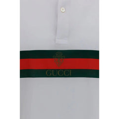 Gucci White Cotton Polo Shirt