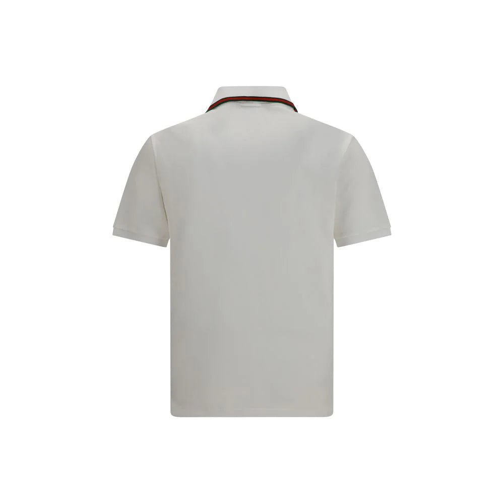 Gucci White Cotton Polo Shirt