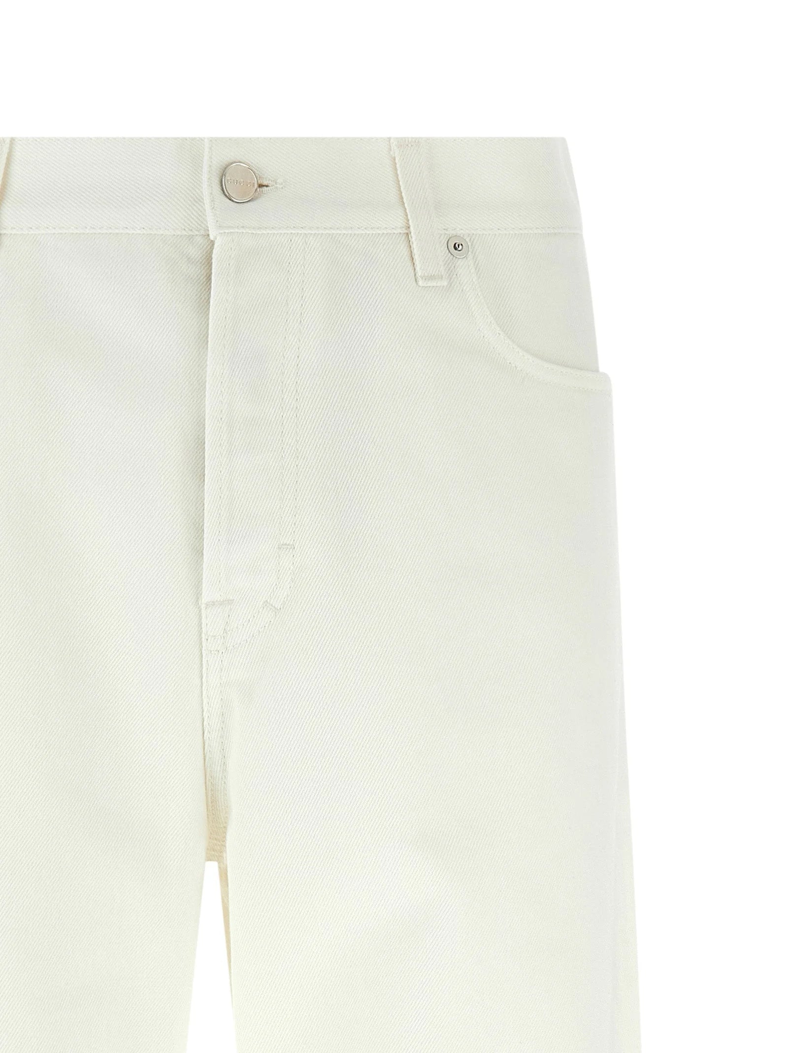 Gucci White Cotton Straight-Leg Jeans