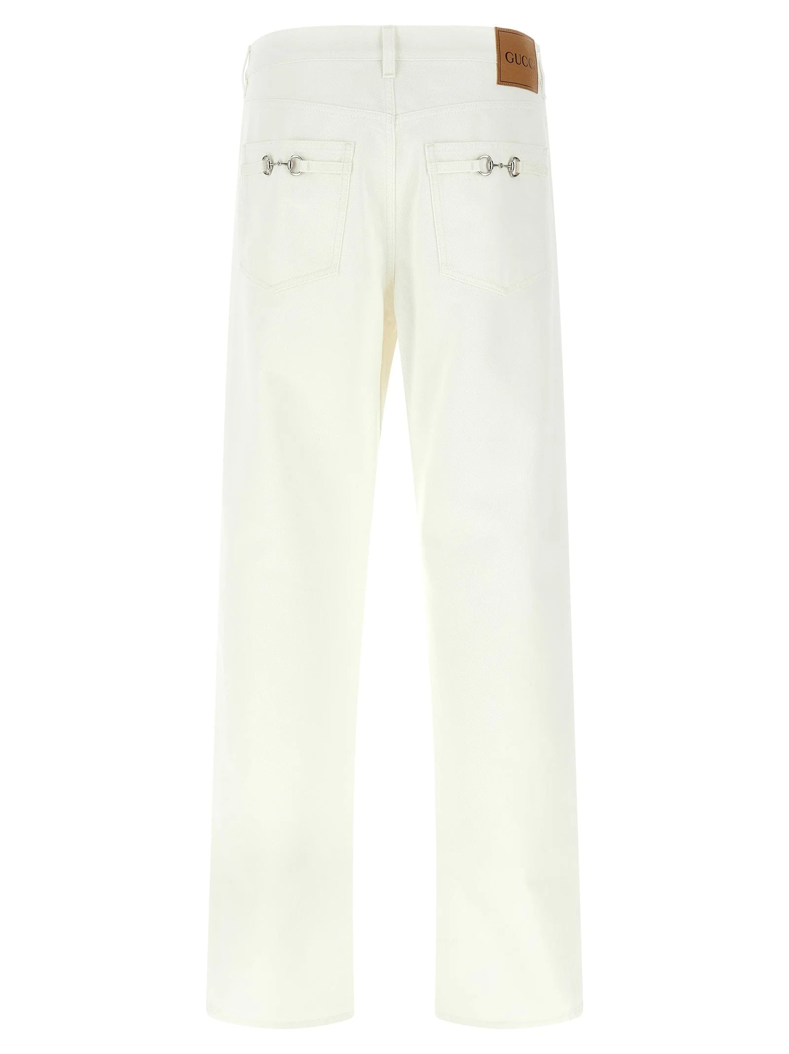Gucci White Cotton Straight-Leg Jeans