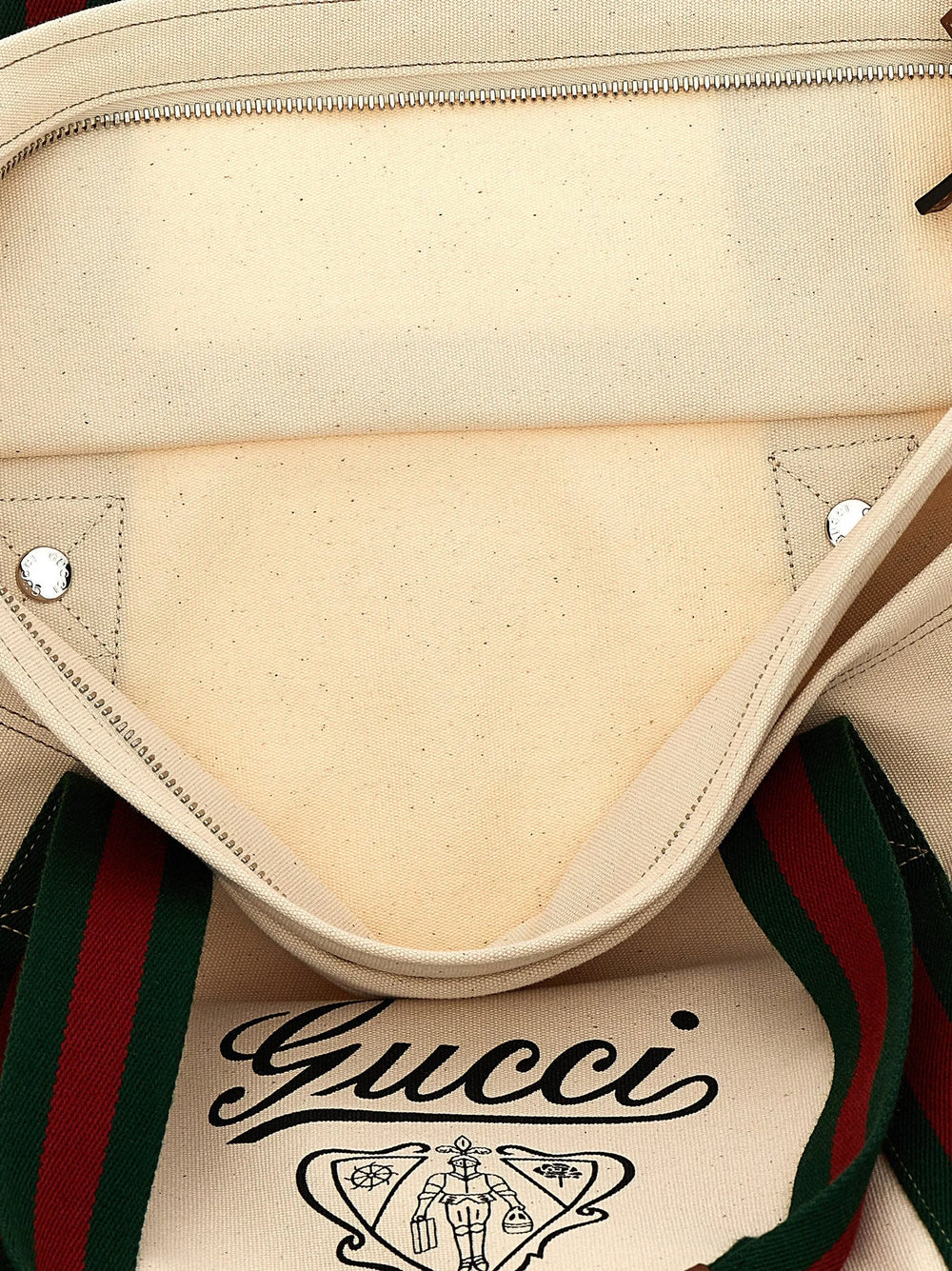 Gucci White Cotton Tote Bag