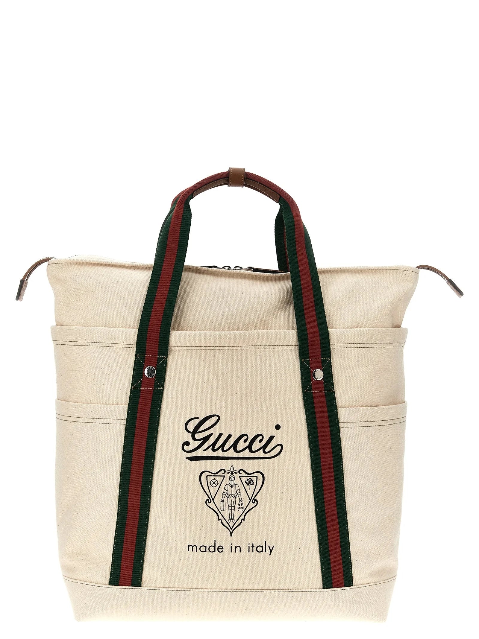 Gucci White Cotton Tote Bag