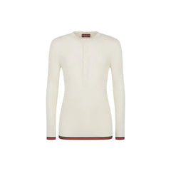 Gucci White Silk Long Sleeve T-Shirt - L