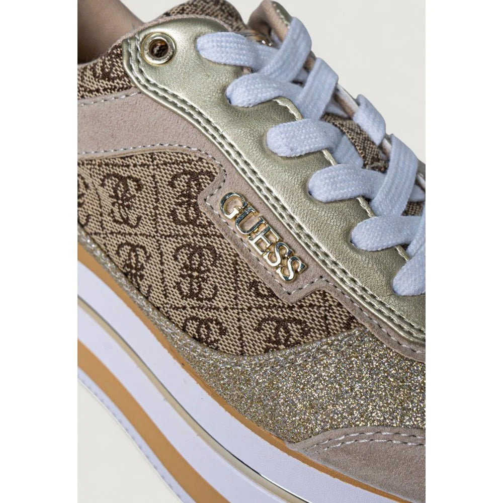 Guess Beige Polyester Sneaker - Sneakers