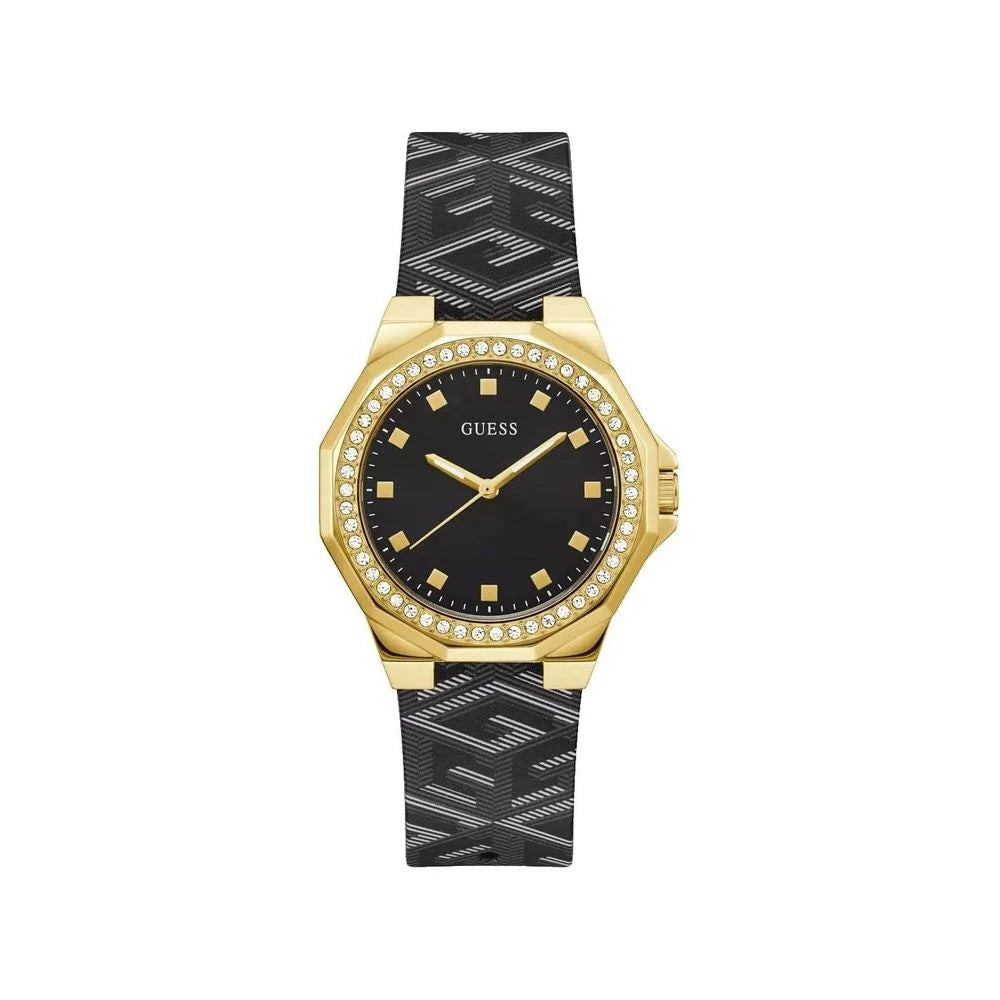 Guess Black Leather Watch - Watches