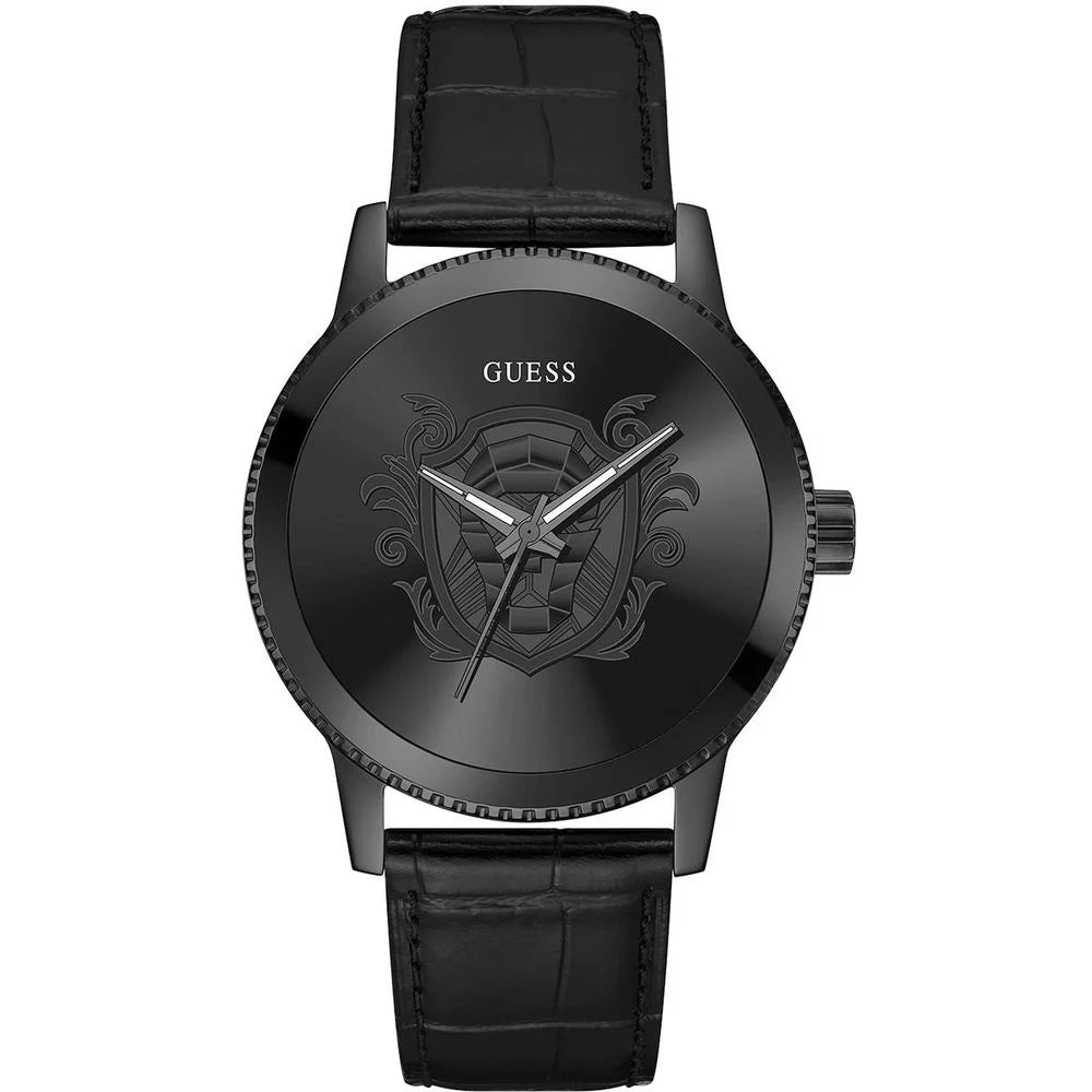 Guess Black Leather Watch - Watches
